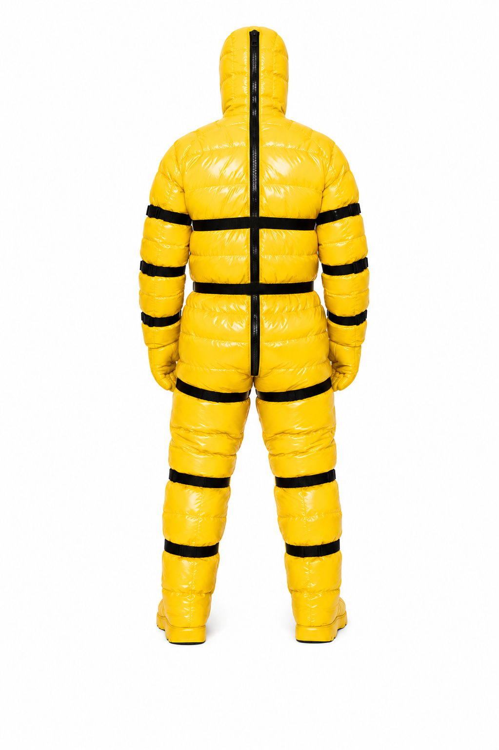 Shiny Nylon Puffer Suit Full Body Padded Hooded Suit