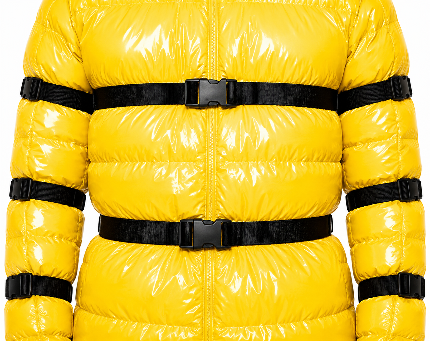 Shiny Nylon Puffer Suit Full Body Padded Hooded Suit