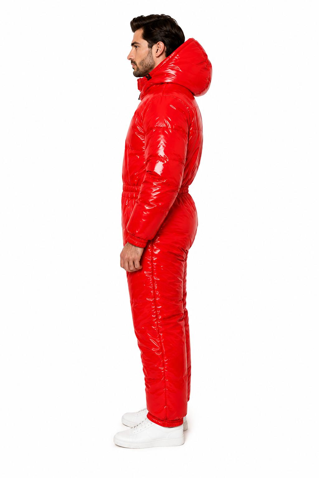 Shiny Nylon Hooded Padded Jumpsuit (Copy)