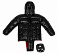 Shiny Nylon Puffer Jacket with Full Face Hood