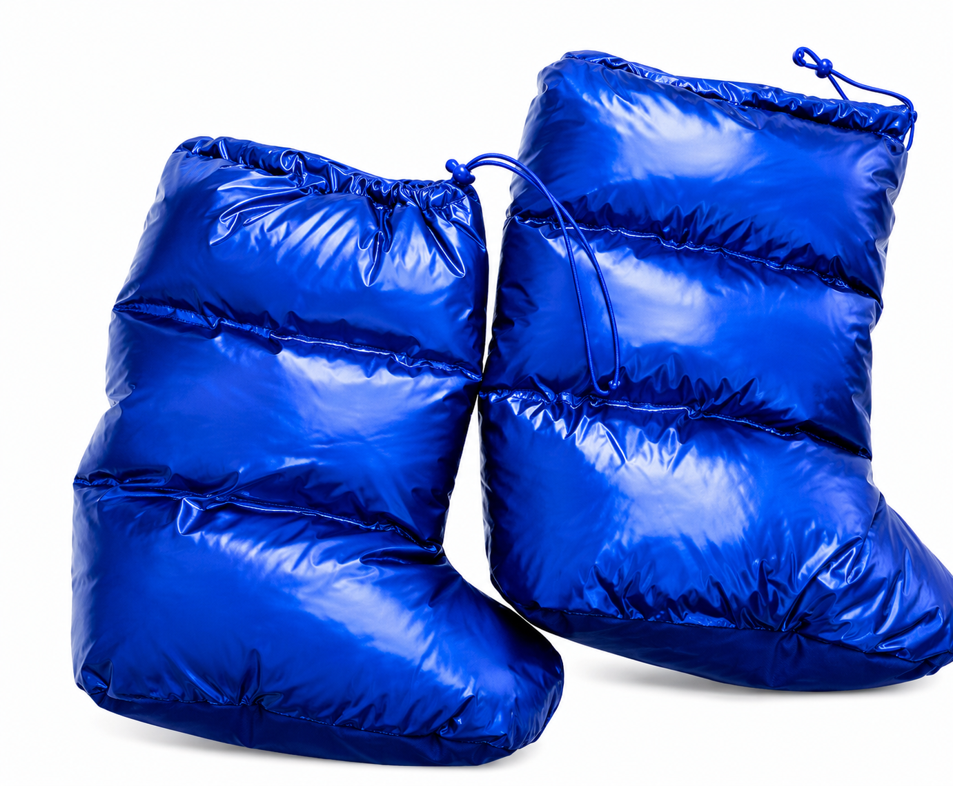 Shiny Nylon Puffer Booties