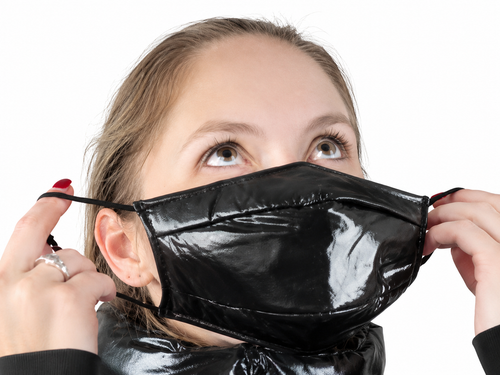Black Shiny Nylon Face Mask  Pack of 5