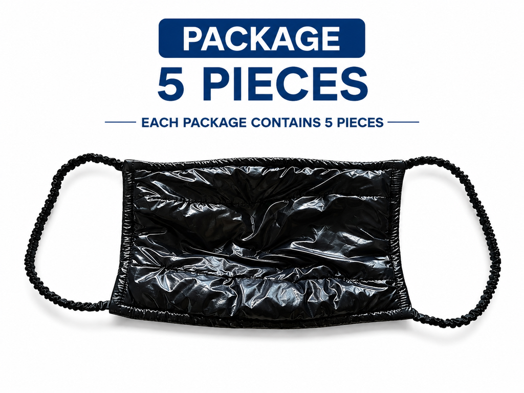 Black Shiny Nylon Face Mask  Pack of 5