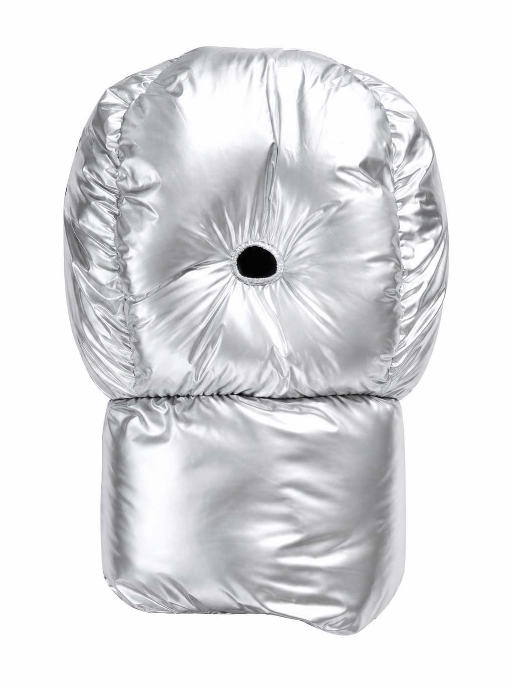 Silver Shiny Nylon Insulated Balaclava Hood Mask