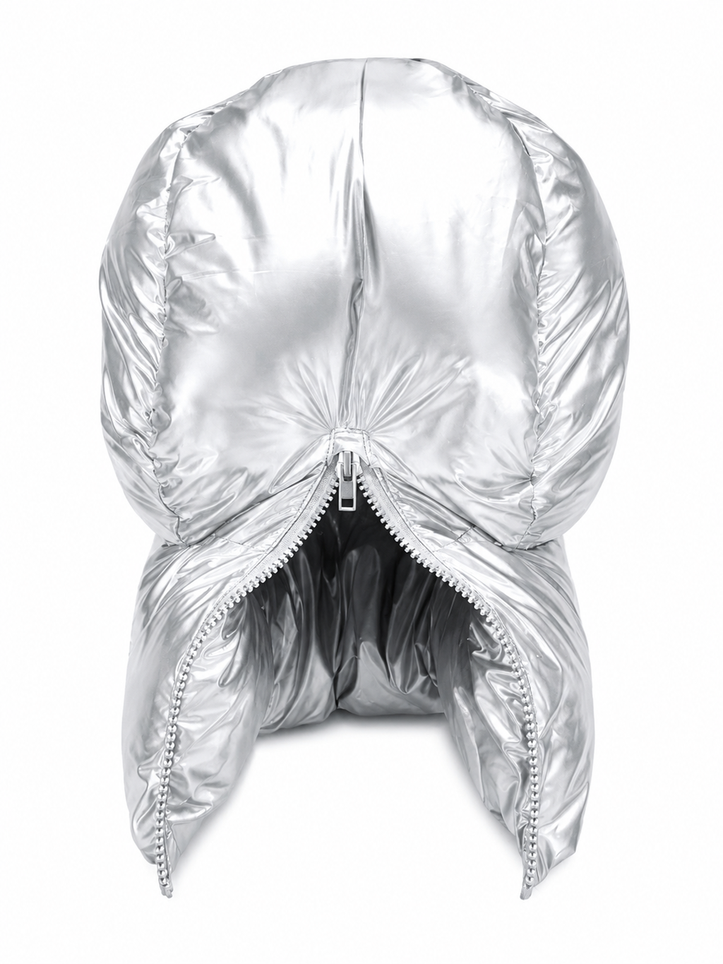 Silver Shiny Nylon Insulated Balaclava Hood Mask