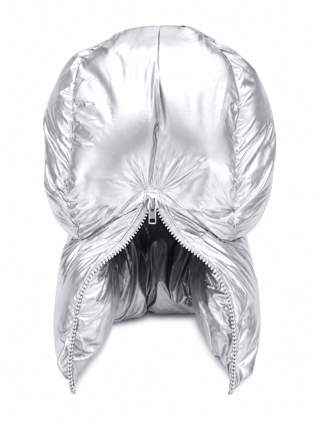 Silver Shiny Nylon Insulated Balaclava Hood Mask