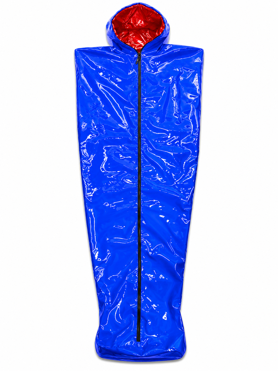Blue Shiny Nylon Hooded Full Body Cover