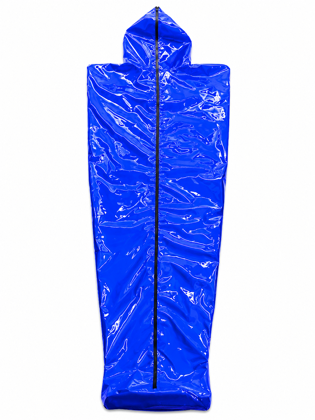Blue Shiny Nylon Hooded Full Body Cover