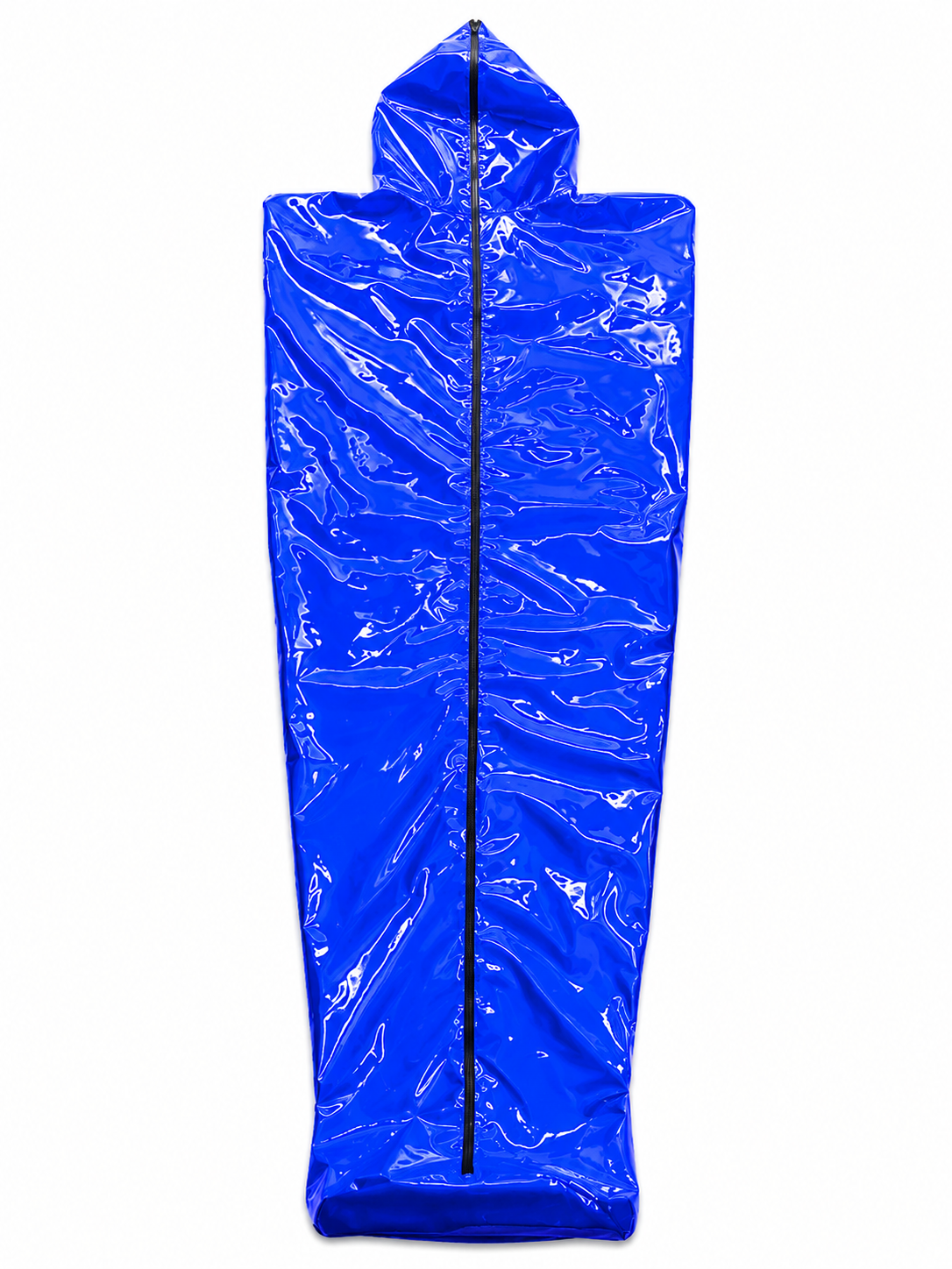 Blue Shiny Nylon Hooded Full Body Cover