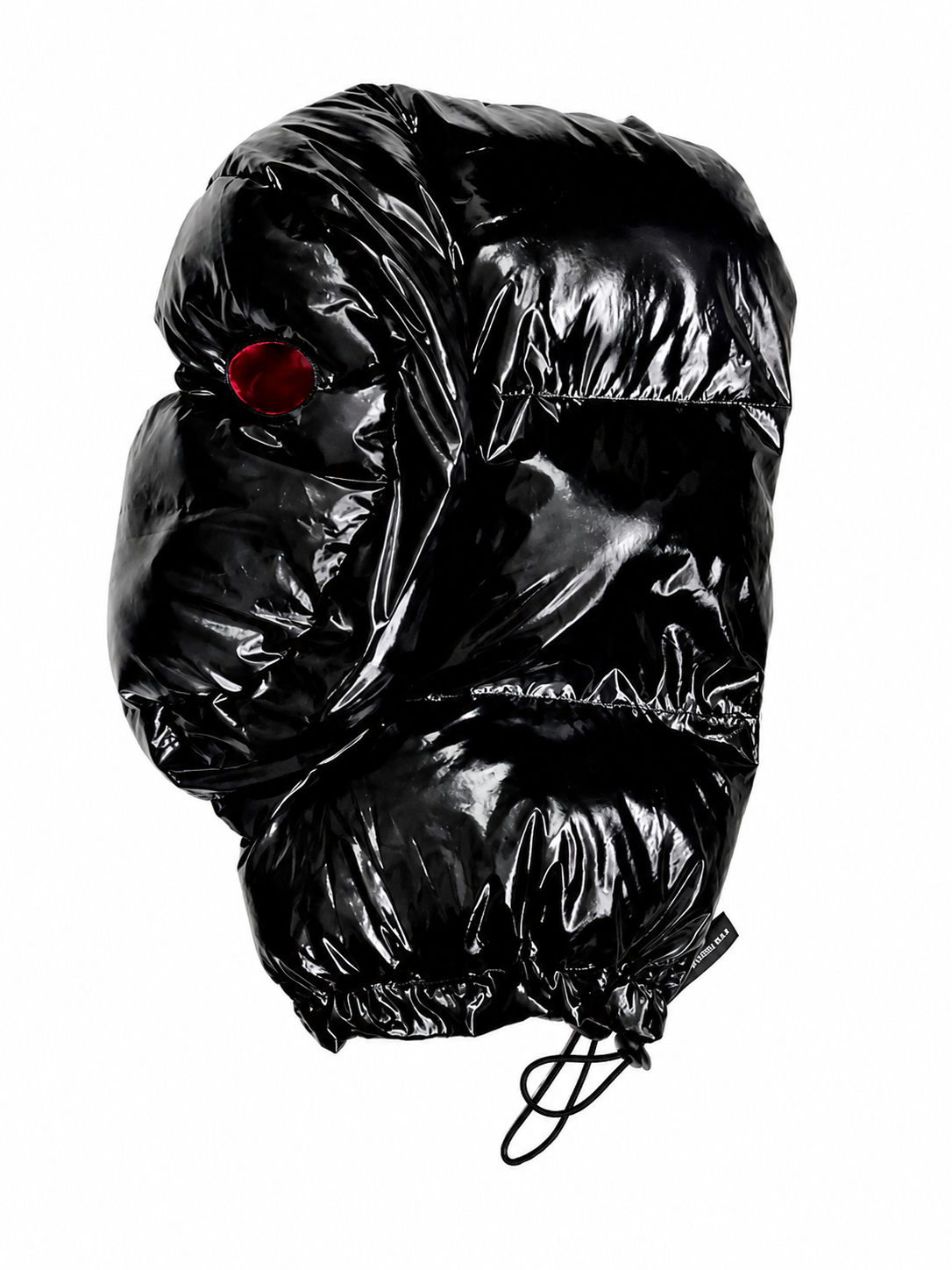 Black Shiny Nylon Insulated Balaclava Hood Mask