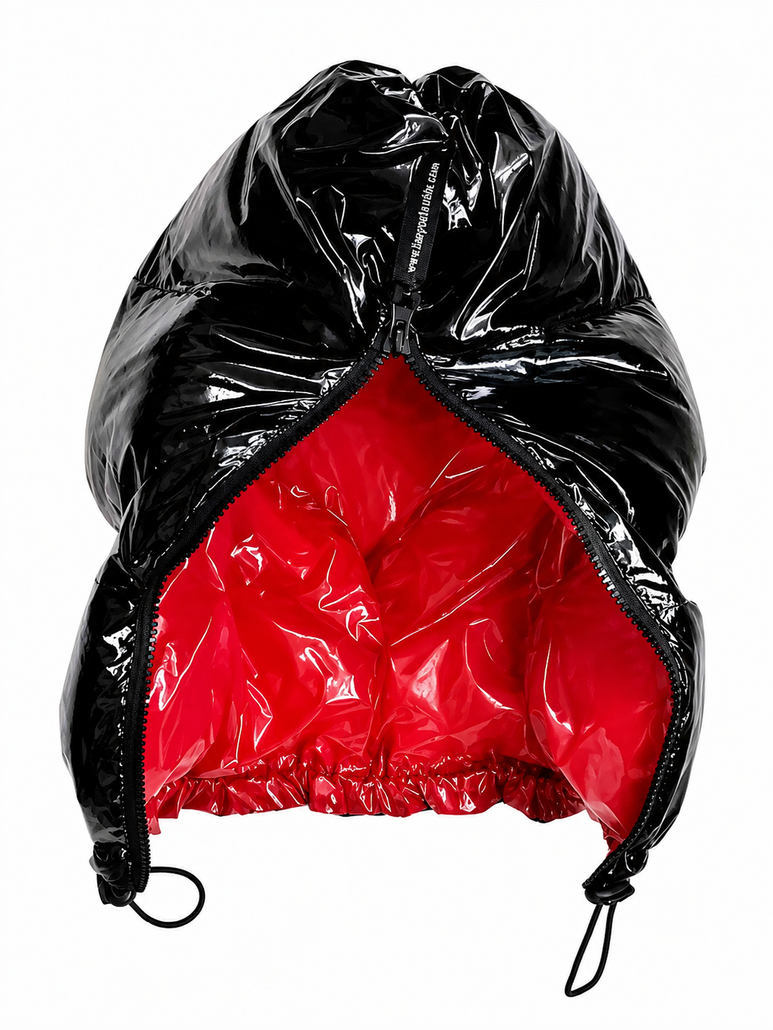 Black Shiny Nylon Insulated Balaclava Hood Mask
