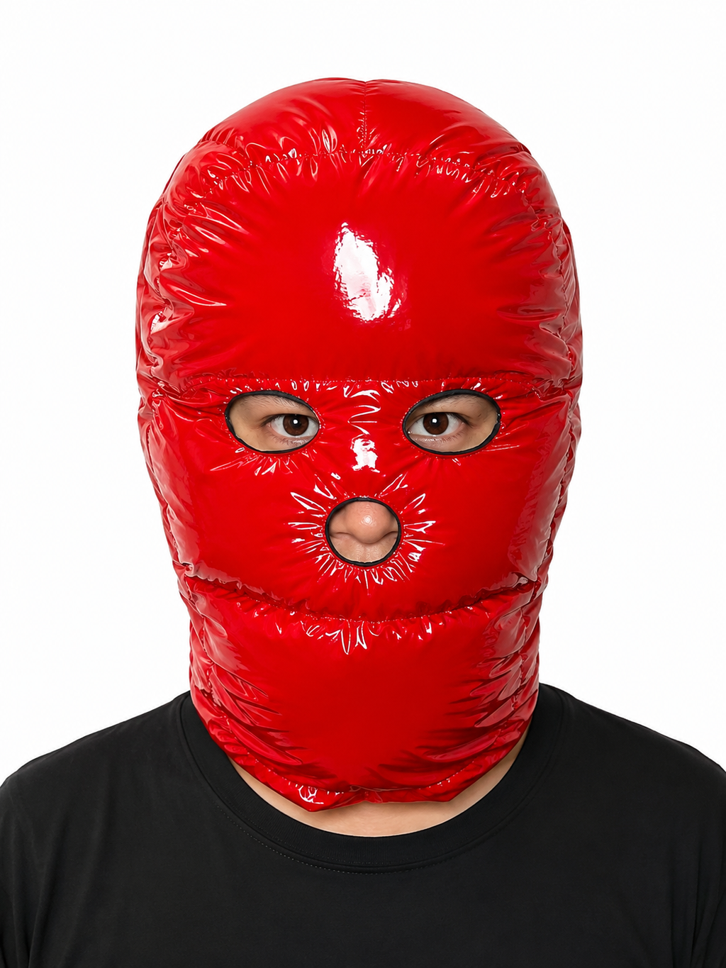 Red Shiny Nylon Insulated Balaclava Mask
