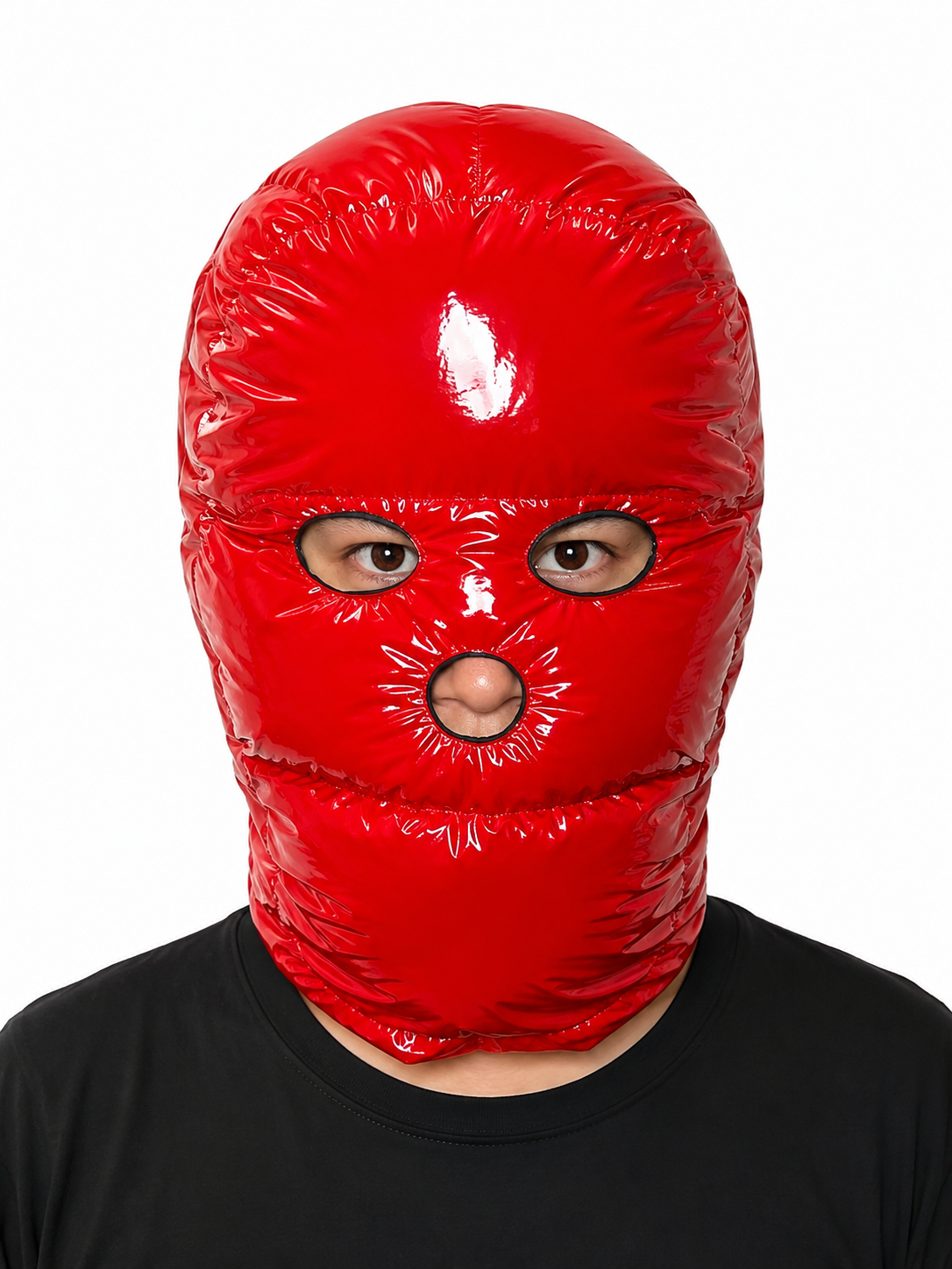 Red Shiny Nylon Insulated Balaclava Mask