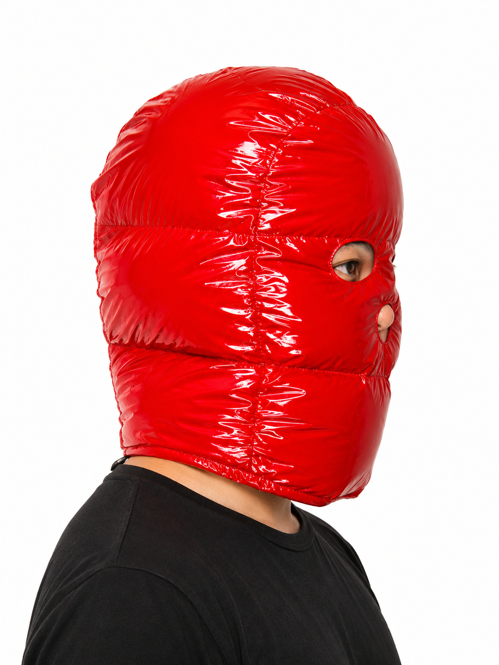 Red Shiny Nylon Insulated Balaclava Mask