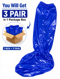 Blue Shiny Nylon Reusable Shoe Covers 3 Pair Pack
