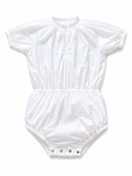 White Shiny Nylon Zip Front Bodysuit Romper