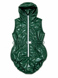 Shiny Nylon Hooded Sleeveless Bodysuit