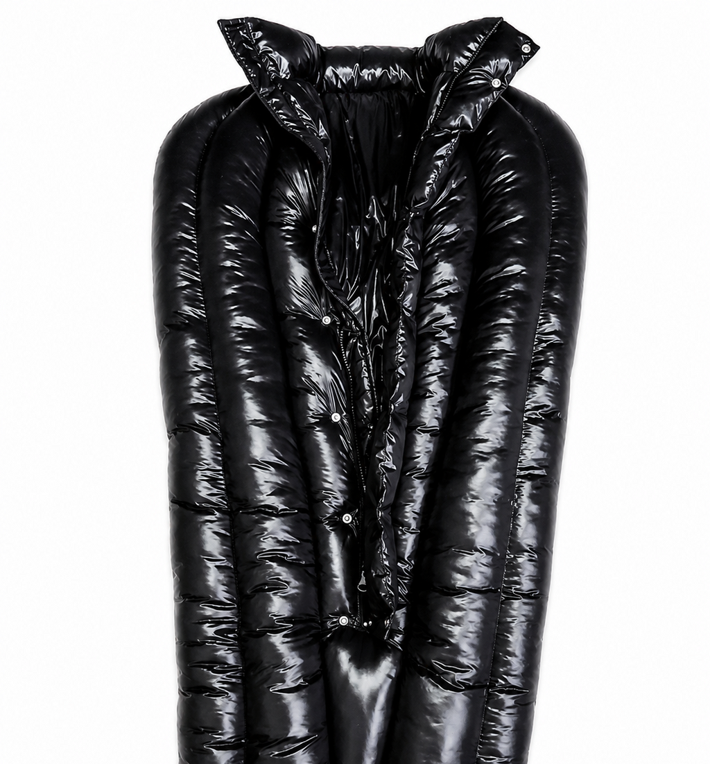 Black Shiny Nylon Padded Cocoon Sleep Sack
