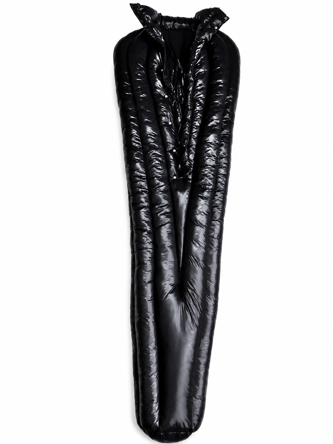 Black Shiny Nylon Padded Cocoon Sleep Sack