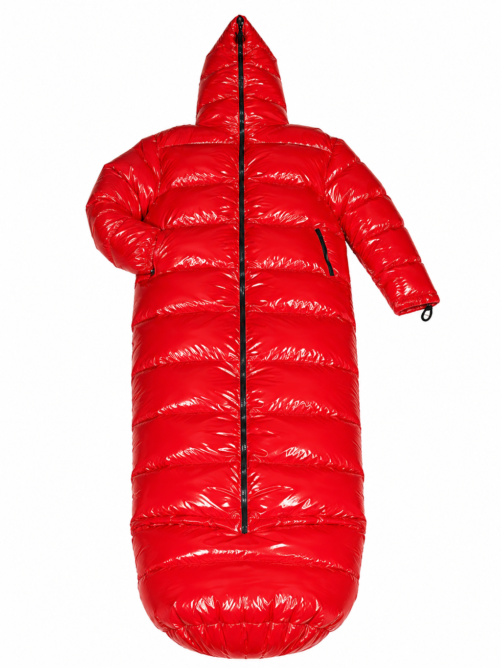 Red Shiny Nylon Wearable Sleeping Bag