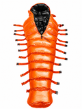 Orange Shiny Nylon Hooded Mummy Sleeping Bag