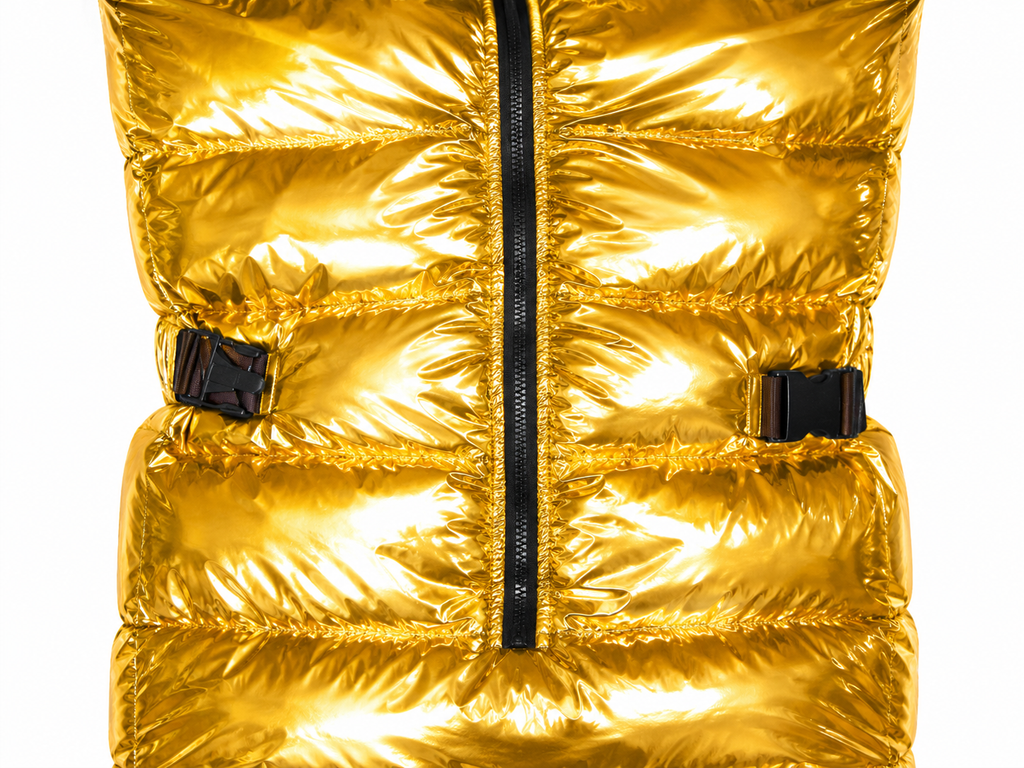 Metallic Gold Shiny Nylon Hooded Sleeping Bag