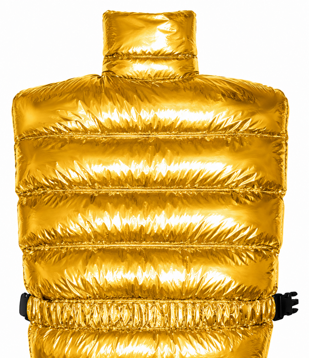 Metallic Gold Shiny Nylon Hooded Sleeping Bag