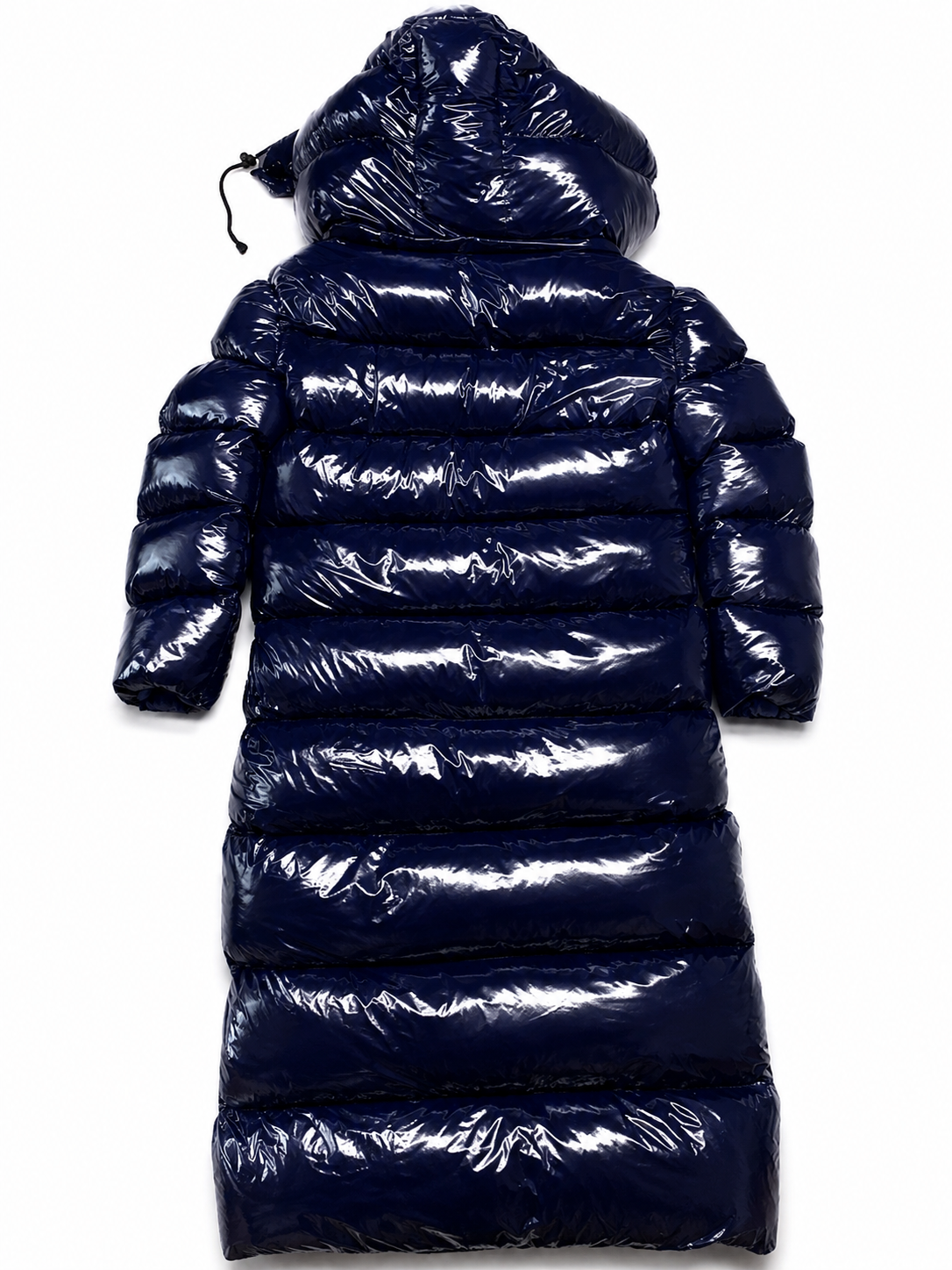 Red Shiny Nylon Long Puffer Coat