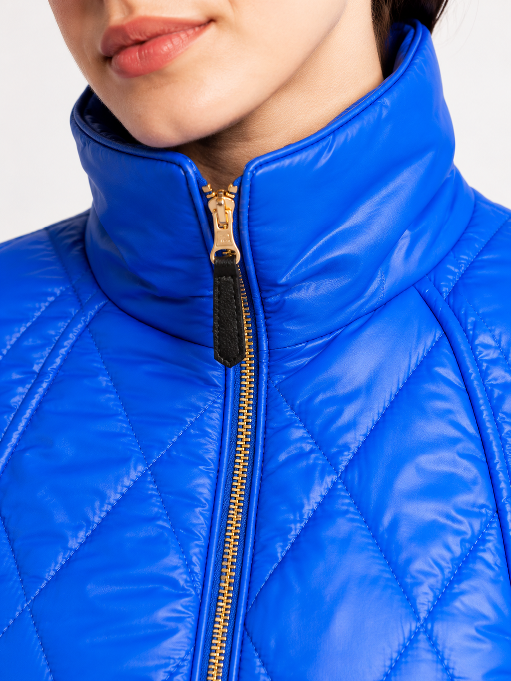 Royal Blue Quilted Faux Fur Hooded Ski Jumpsuit