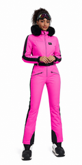 Pink Softshell Winter Ski Jumpsuit for Women