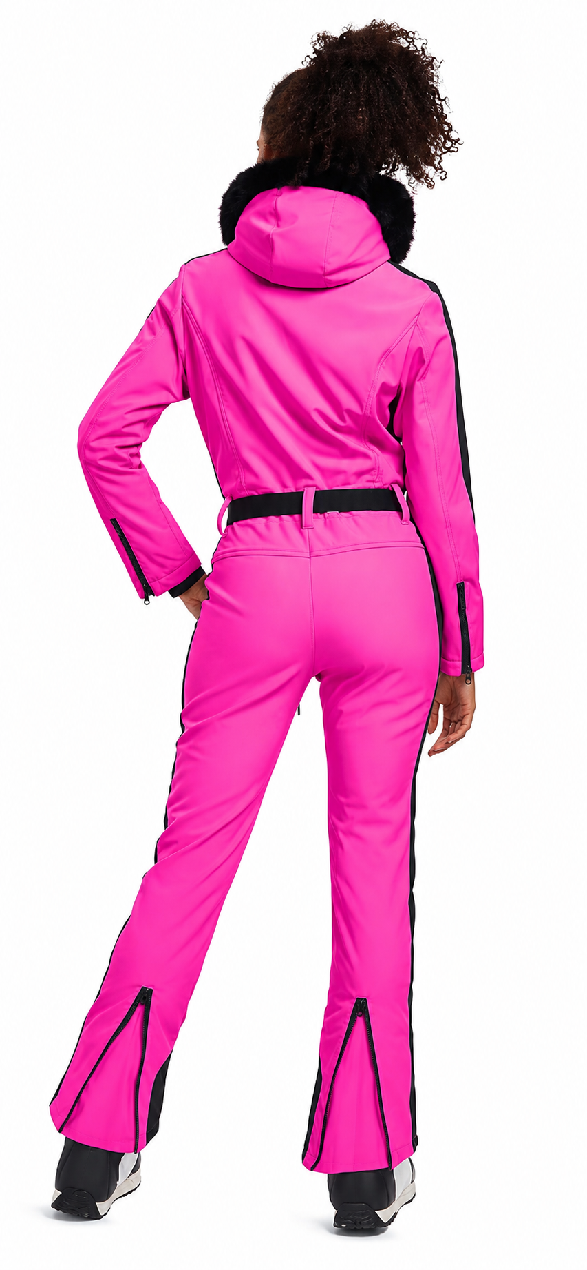 Pink Softshell Winter Ski Jumpsuit for Women