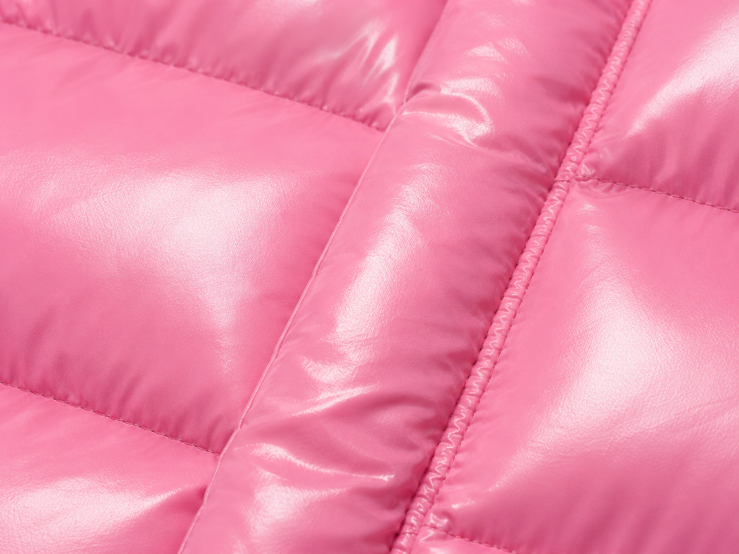 Pink Shiny Nylon Puffer Jacket with Faux Fur Hood (Copy)