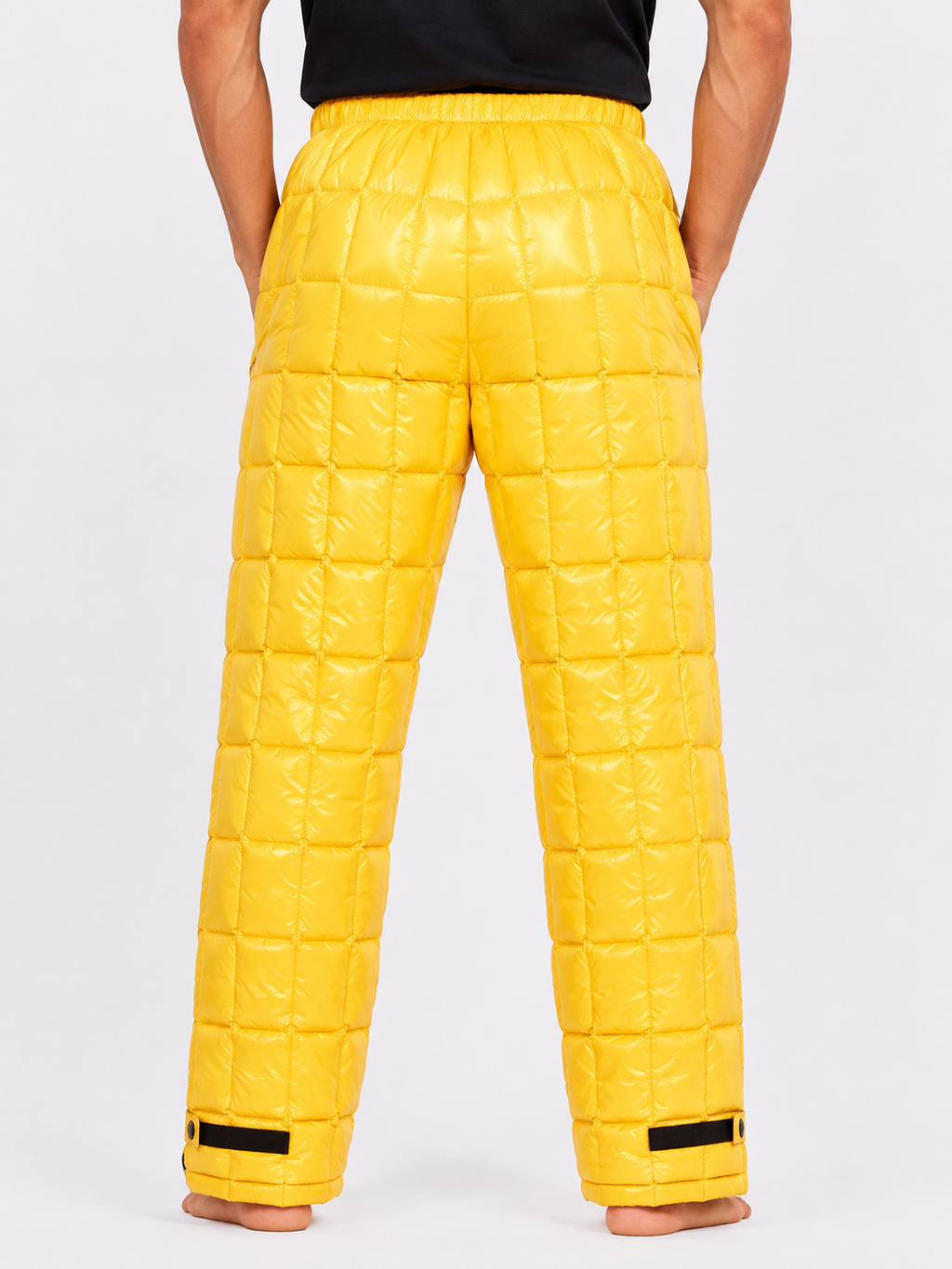 Men's Yellow Insulated Puffer Pants