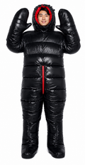 Black Shiny Nylon Full Body Puffer Suit
