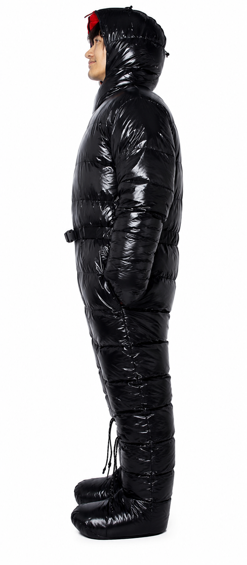 Black Shiny Nylon Full Body Puffer Suit